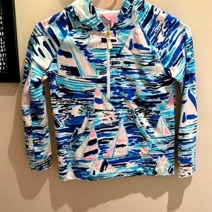 Lily Pulitzer Girls Hoodie with sail boats
